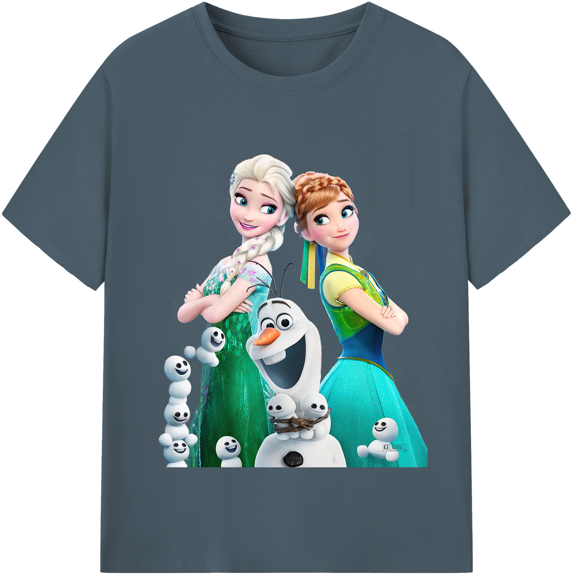 （画像用） アナと雪の女王 アンナ エルサ Frozen Anna Elsa 綿100％半袖Tシャツ（フロントプリント）